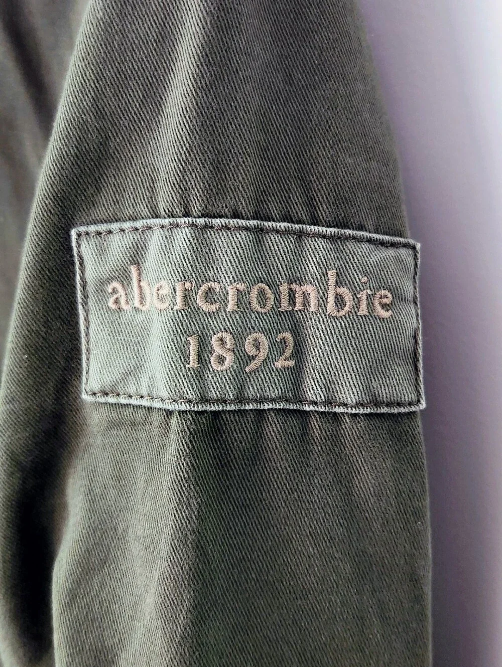 Abercrombie Kids Olive Green Utility Field Jacket - Size XL (16)